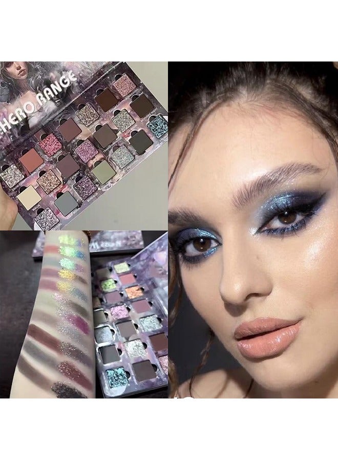 HERORANGE 21-Color Cool Moon-Toned Eyeshadow Palette, Including Pearl, Matte and Shimmer Shades, Long-Lasting Wear, Low-Saturation Natural Colors, Finely Textured and Adheres Smoothly Without Fallout. - Image 2